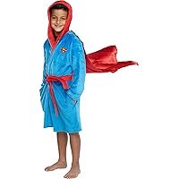 INTIMO DC Comics Kids Superhero Plush Fleece Hooded Costume Robe