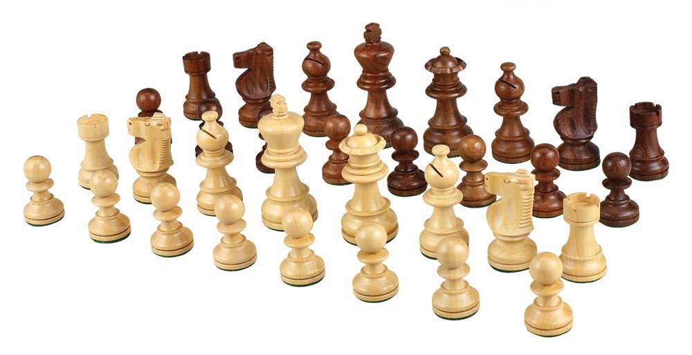Athena Tournament Chess Inlaid Wood Board Game with Weighted Wooden Pieces, Large 18 x 18 Inch Set