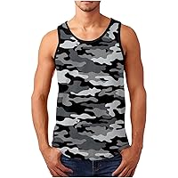 Camouflage Print Tank Top for Men Sleeveless Workout Shirts Casual Summer Tee Shirt Mens Scoop Neck Athletic Tanks