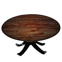 Wood Round Table Cloth, Wood Panel Style Texture, Suitable for Restaurant Kitchen Parties, Fit for 32
