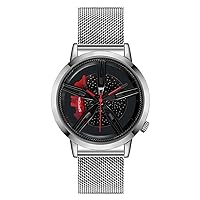 Watches for Men Waterproof Mesh Belt Quartz Wrist Watch Sports Men’s Watches with Sports Car Series Men's Watch Wheel Design