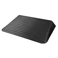 Rubber,4'' Rise Solid Rubber Power Wheelchair Scooter Threshold Ramp Used for Thresholds,Doorways and Bathroom (4