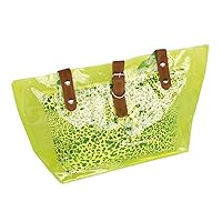 [Lucky Green] Leopard Double Handle Leatherette Satchel Bag Handbag Purse Casual Styling