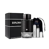 Explorer Perfume for Men, 3.3 fl oz Eau De Parfum Spray with Gift Pouch & Atomizer Travel Kit, Gift Set for Him - Designer Fragrances