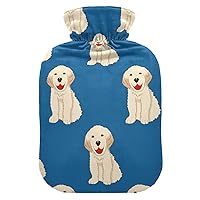 Hot Water Bottles with Cover Labrador Golden Retriever Dog Hot Water Bag for Pain Relief, Sore Muscles Arthritis, Hand Feet Warmer 2 Liter