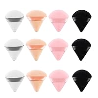 12 Pieces Triangle Powder Puff Face Soft Triangle Makeup Puff Velour Cosmetic Foundation Blender Sponge Beauty Makeup Tools