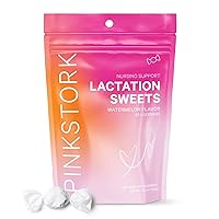 Pink Stork Lactation Sweets: Lactation Supplement to Increase Breast Milk Production + Supply, Fenugreek + Milk Thistle for Breastfeeding Mothers, Women-Owned, Lactation Snacks, 30 Watermelon Drops