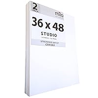 milo Pro Stretched Artist Canvas | 36x48 inch | Pack of 2 | 3/4” inch Thick Studio Profile | Ready to Paint 11 oz Primed Heavy Duty Large Canvas Art Supplies for Painting
