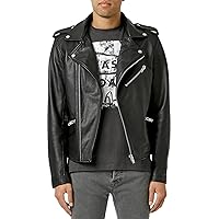 Cimarron New Casual Black Motorcycle Genuine Leather Jacket For Men