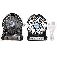USB Battery Purpose Mini Table Fan With Light Rechargeable Battery Powered Mini Desk Fan With Strong Wind Usb Fan Mini For Desk