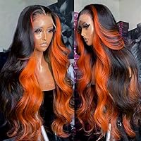 12A 200% Density 13x6 Lace Front Wigs Human Hair Pre Plucked Highlight 13x6 HD Lace Front Wigs Ginger Orange Colored Human Hair for Women Glueless Body Wave Ombre Lace Front Wig Human Hair (20inch)