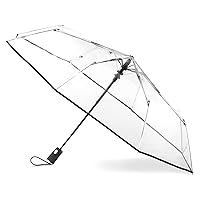 totes Clear Canopy Automatic Open Foldable Umbrella