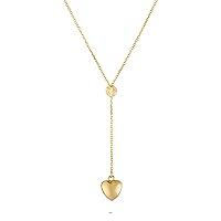Halskette mit Herzanhänger, 14 Karat Gelbgold, 45,7 cm
