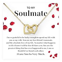 To My Soulmate Necklace For Women, Romantic Jewelry For Her, interlocking heart necklace for her birthday, Soulmate Jewelry Present With Extraordinary Message Card And stunning Box