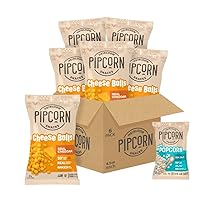 Pipcorn Cheddar Cheese Balls 6 Pack and Snack Size Sea Salt Mini Popcorn 1 pack…
