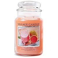 Village Candle Guava Citrus, Large Glass Apothecary, Jar Scented Candle, 21.25oz