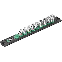 WERA 05005420001 | Zyklop Socket Rail, A, Imperial 1, Black, Magnetic, 0.2 inch (6 mm) Drive, 9 Pieces