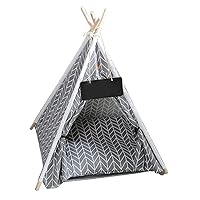 Pet Tent Pet Teepee Dog Tent with Cushion House Removable Washable Collapse Canvas Puppy House