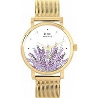 Purple Lavender Watch Ladies 38mm Case 3atm Water Resistant Custom Designed Quartz Movement Luxury Fashionable