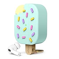 elago Ice Cream Case Compatible with AirPods Pro 2nd Generation Case Cover - Compatible with AirPods Pro 2 Case, Karabiner Included, Supports Wireless Charging, Full Protection (Mint)