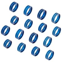 UNICRAFTALE 16pcs Blank Ring 8 Sizes Blue Titanium Steel Double Grooved Ring Round Blank Core Ring for Inlay Ring Handmade Ring Jewelry Making Gift