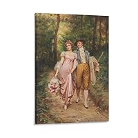 Romantic Painting Victorian Classical Oil Poster Wall Art Paintings Canvas Wall Decor Poster Decorative Painting Canvas Wall Art Living Room Posters Bedroom Painting 12x18inch(30x45cm)