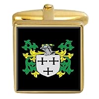 Hoderin England Family Crest Surname Coat Of Arms Gold Cufflinks Engraved Box