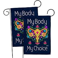 My Body Choice Garden Flag 2pcs Pack Support Feminism Social Feminist Movements Gender Equality House Decoration Banner Small Yard Gift Double-Sided, Made in USA