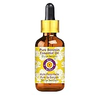 Deve Herbes Pure Benzoin Essential Oil (Styrax Benzoin) with Glass Dropper Steam Distilled 50ml (1.69 oz)