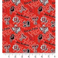 Texas TECH University Cotton Fabric with New Tone ON Tone Design Newest Pattern
