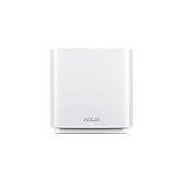 ASUS ZenWiFi AC Whole-Home Tri-Band Mesh WiFi6 (CT8 White 1PK), Coverage up to 1,350 sq.ft or 3+Rooms, 3Gbps, WiFi, Life-time Free Network Security and Parental Controls, 4X gigabit Ports, 3 SSIDs