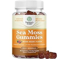 Sea Moss Gummies for Adults and Kids - Vegan Adult and Kids Immune Support Gummies with Burdock Bladderwrack and Sea Moss Gel - Delicious Berry Flavor Sea Moss Supplement Men Women and Children 30ct