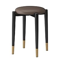 Household Small Round Stool Wrought Iron Frame,Multi-Color Optional · Superimposed Design,Light Luxury Low Stool Chair,Load-Bearing 120kg