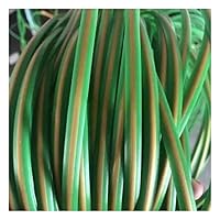 5mm Flat Synthetic Rattan Weaving Material, 5 Meters Plastic Rattan Roll Wicker Repair Kit for DIY Home Furniture Basket (Green - Orange Stripes)