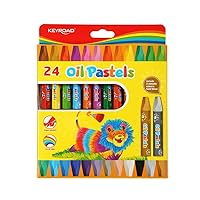 Soft Coloured Crayons for Children - Box of 24 - Hexagonal Shape - Bright Colours - Resistant and Easy Sharpening - Ideal for Drawing - School Supplies