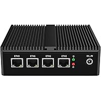 Micro Firewall Appliance, Fanlesss Mini PC, VPN, OPNsense, Soft Router, Intel Processor N100, H11, AES-NI, 4 x Intel 2.5GbE I226-V LAN, HDMI2.0, DP, 8GB DDR5 RAM, 128GB NVMe SSD