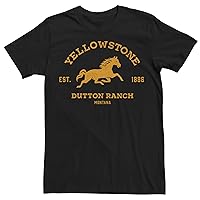 Fifth Sun Big & Tall Y Yellowstone Dutton Ranch Badge Men's Tops Short Sleeve Tee Shirt