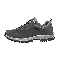 Hiking Shoes for Men, Men's Good Arch Support Outdoor Breathable Walking Shoes, Orthopedic Shoes for Men, Suit for Outdoor Activity Hiking Walking (Color : Gray, Size : 13)