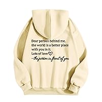 Ceboyel Womens Trendy Hoodies With Sayings Long Sleeve Sweatshirts Pullover Casual Tops Y2K Teen Girls Clothing 2023