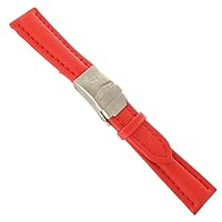 18mm Morellato Water Resistant Red Rubber Deployment Buckle Watch Band 1618