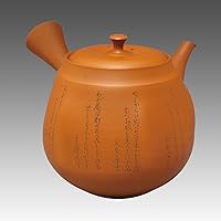 Tokoname Shudei Kyusu teapot - REIKO - Six Poetry 380cc/ml - refreshing ceramic fine mesh with wooden box [Standard ship by EMS: with Tracking & Insurance]