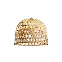 Chandeliers,Semicircular Bamboo Lamp, Adjustable Height Rattan Hanging Light, Ceiling Light, Bamboo Woven Lampshade, Kitchen Island Restaurant Rattan/1/19.7In