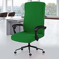 Stretch Computer Office Chair Cover with Durable Zipper - Universal Washable Removable Spandex Rotating Boss Chair Slipcovers - Anti-dust Soft Desk Chair Seat Protector for Dogs, Cats, Pets - Green