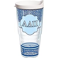 Tervis Sorority - Alpha Delta Pi Geometric Tumbler with Wrap and White Lid 16oz, Clear