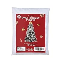 16 Oz Premium Self-Adhesive Snow Flocking Powder - Fake Artificial Snow Decorations DIY for Christmas Tree/Wreath/Garland and Winter Displays Decor Indoor, 1 Pound (Pack of 1)