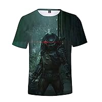 Men Teen The Predator Short Sleeve T-Shirt Summer,3D Graphic Round Neck Tee Tops in 6 Colors