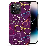 Colorful Sunglasses Pattern Protective Phone Case Slim Leather Case Shockproof Phone Cover Shell Compatible for iPhone 14 Pro Max