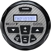 MB QUART GMR-2.5 Marine & Powersports Bluetooth Source Unit (Black) – LCD Screen, Gauge Mount, LCD Back Lighting, 180 Watts, Marine Grade Protection