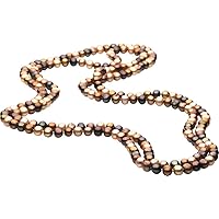 Freshwater Cultured Dyed Brown 8 9mm Pearl Necklace Jewelry for Women