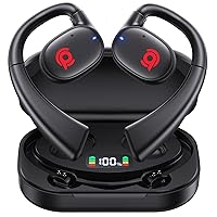Open Ear Bluetooth Headphones Stereo Sound Clear Call Air-Conduction Wireless Charging Case LED Digital Display Ear Hook Wireless Earbuds with Microphone Waterproof Earphones for Sport Work
